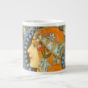 Alphonse Mucha Art Nouveau Zodiac Jumbo-Tasse