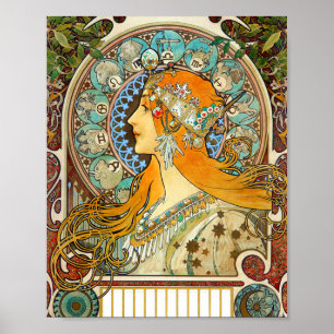 Alphonse Mucha Art Nouveau Zodiac Poster