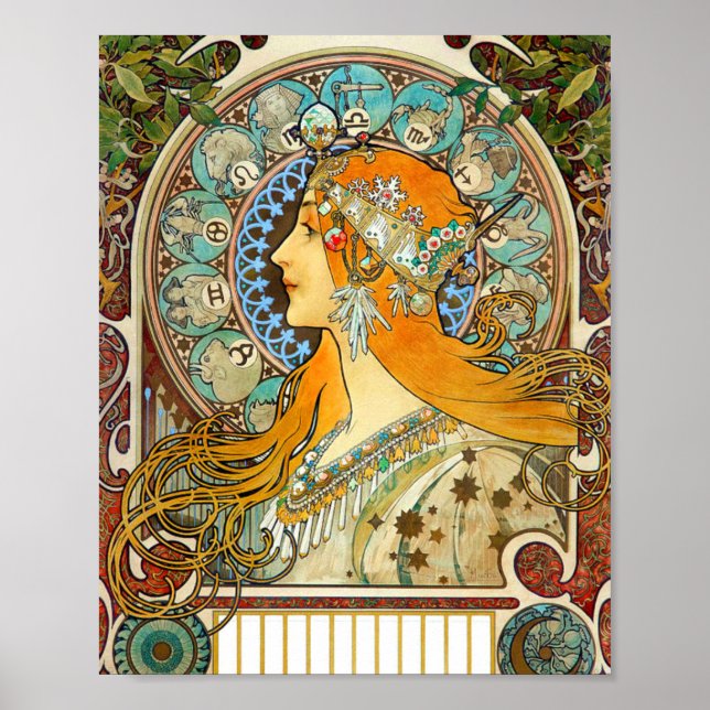Alphonse Mucha Art Nouveau Zodiac Poster (Vorne)