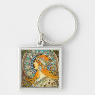 Alphonse Mucha Art Nouveau Zodiac Schlüsselanhänger