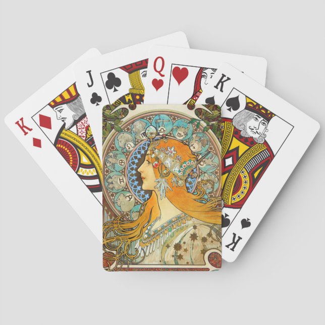 Alphonse Mucha Art Nouveau Zodiac Spielkarten (Rückseite)