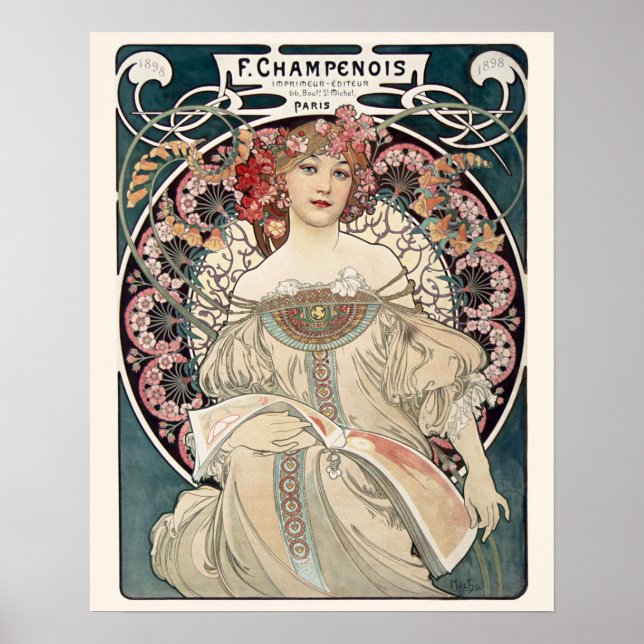 Alphonse Mucha Art Print | Art Nouveau Masterpiece Poster (Vorne)
