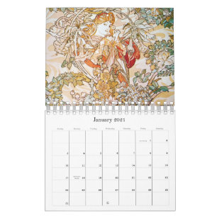 Alphonse Mucha Artwork Calendar Kalender