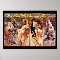 Alphonse Mucha Atemberaubend Art Nouveau Tableau #