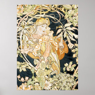 Alphonse Mucha Atemberaubende Jugendstil-Frau #35 Poster
