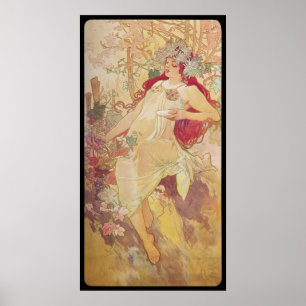 Alphonse Mucha Automne Herbst Poster