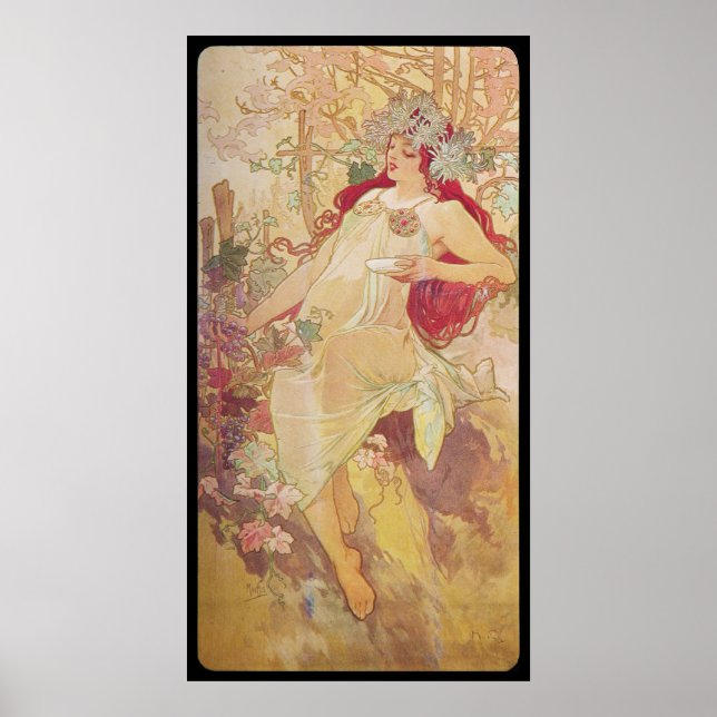 Alphonse Mucha Automne Herbst Poster (Vorne)