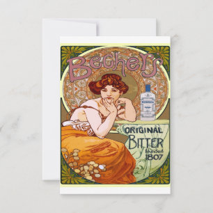 Alphonse Mucha Bechers Woman Art Nouvelle Save The Date