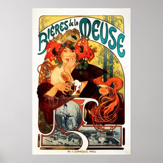 Alphonse Mucha Beer of the Muse Poster (Vorne)