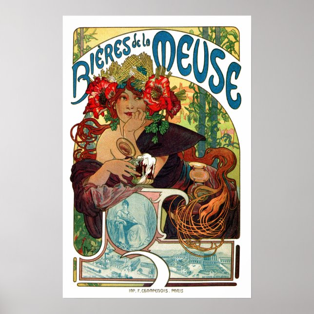 Alphonse Mucha Bieres De La Meuse Poster (Vorne)