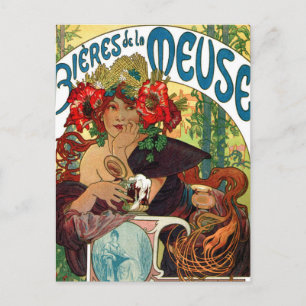 Alphonse Mucha Bieres De La Meuse Postkarte