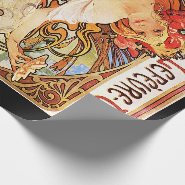 Alphonse Mucha Biscuits Lefevre-Utile Geschenkpapier (Ecke)
