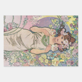 Alphonse Mucha, Blume Geschenkpapier Set