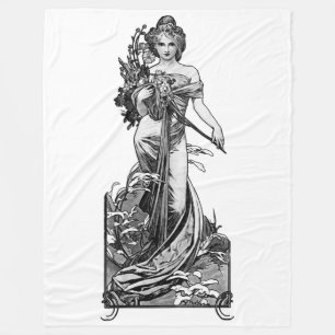 Alphonse Mucha Broken Blossoms Fleecedecke