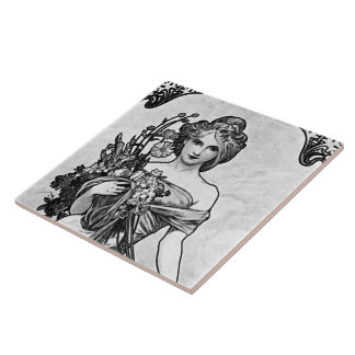 Alphonse Mucha Broken Blossoms Fliese
