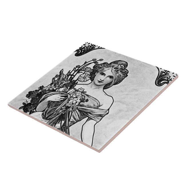 Alphonse Mucha Broken Blossoms Fliese (Seite)