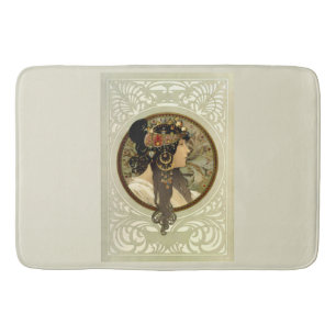 Alphonse Mucha - Byzantinische Köpfe Brünett Badematte