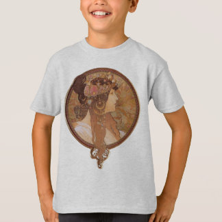 Alphonse Mucha Byzantinischer Leiter, der Brünette T-Shirt