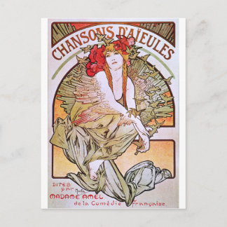 Alphonse Mucha. Chansons D 'Aieules, um 1898 Postkarte