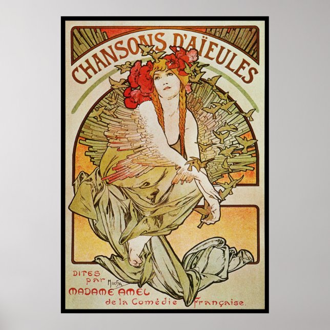 ALPHONSE MUCHA CHANSONS D`AJEULES POSTER (Vorne)