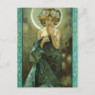 Alphonse Mucha Clair De Lune Postcard Postkarte