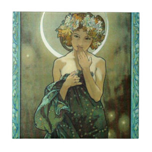 Alphonse Mucha Clair De Lune Tile Fliese