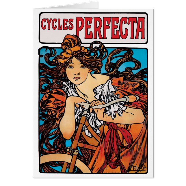 Alphonse Mucha - Cycles Perfecta Retro Art Nouveau (Vorne)