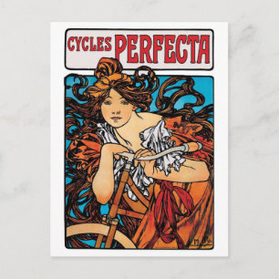 Alphonse Mucha - Cycles Perfecta Retro Art Nouveau Postkarte