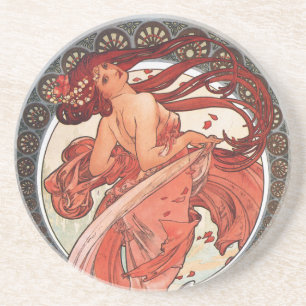 Alphonse Mucha Dance 1898 Jugendstil Vintag Getränkeuntersetzer