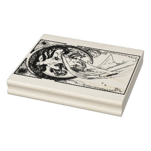Alphonse Mucha Dance 1898 Jugendstil Vintag Gummistempel