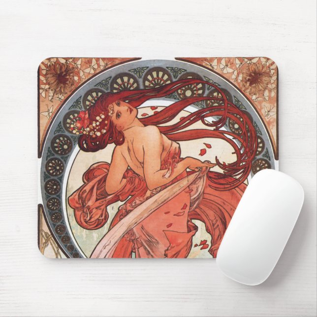 Alphonse Mucha Dance 1898 Jugendstil Vintag Mousepad (Mit Mouse)