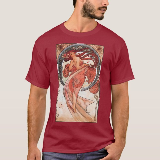 Alphonse Mucha Dance 1898 Jugendstil Vintag T-Shirt (Vorderseite)