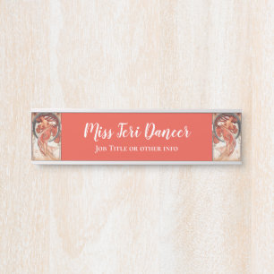 Alphonse Mucha Dance 1898 Jugendstil Vintag Türschild