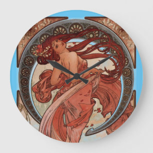 Alphonse Mucha Dance Große Wanduhr