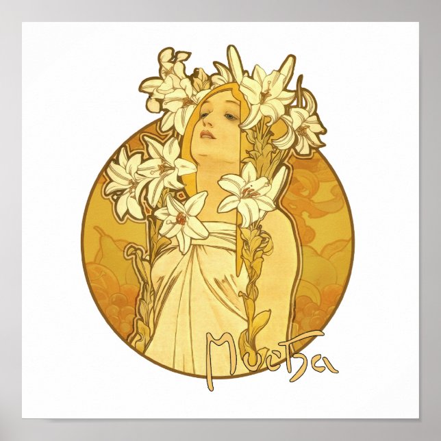 Alphonse Mucha - Die Blume Poster (Vorne)