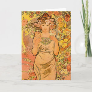 Alphonse Mucha Die Grußkarte Rose Karte
