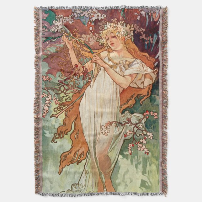 Alphonse Mucha, Die Jahreszeiten (1896) Frühling Decke (Vorderseite Vertikal)