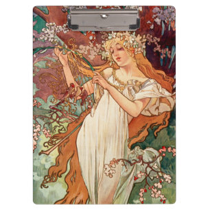 Alphonse Mucha, Die Jahreszeiten (1896) Frühling Klemmbrett