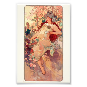 Alphonse Mucha, Die Jahreszeiten, Herbst (1896) Fotodruck