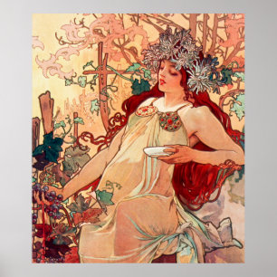 Alphonse Mucha, Die Jahreszeiten, Herbst (1896) Poster