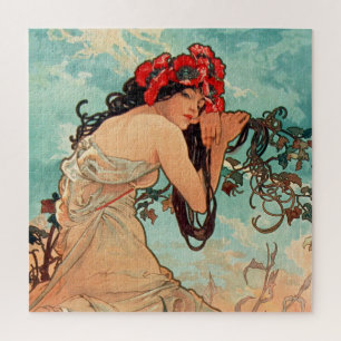 Alphonse Mucha, Die Jahreszeiten, Sommer (1896) Puzzle