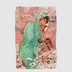 Alphonse Mucha, Die Jahreszeiten, Winter (1896)  Golfhandtuch