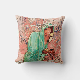 Alphonse Mucha, Die Jahreszeiten, Winter (1896) Kissen