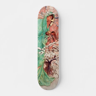 Alphonse Mucha, Die Jahreszeiten, Winter (1896) Skateboard