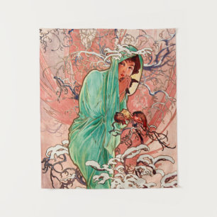 Alphonse Mucha, Die Jahreszeiten, Winter (1896) Wandteppich