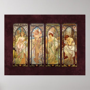 Alphonse Mucha, Die Tageszeiten Poster