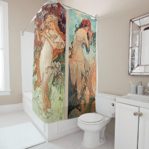 Alphonse Mucha, Die Vier Jahreszeiten (1896) Duschvorhang