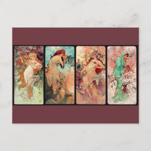 Alphonse Mucha, Die Vier Jahreszeiten (1896) Feiertagspostkarte