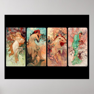 Alphonse Mucha, Die vier Jahreszeiten (1896) Poster