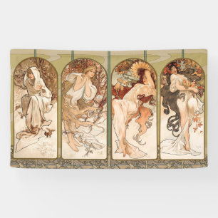 Alphonse Mucha Die vier Jahreszeiten 1897 Art Nouv Banner